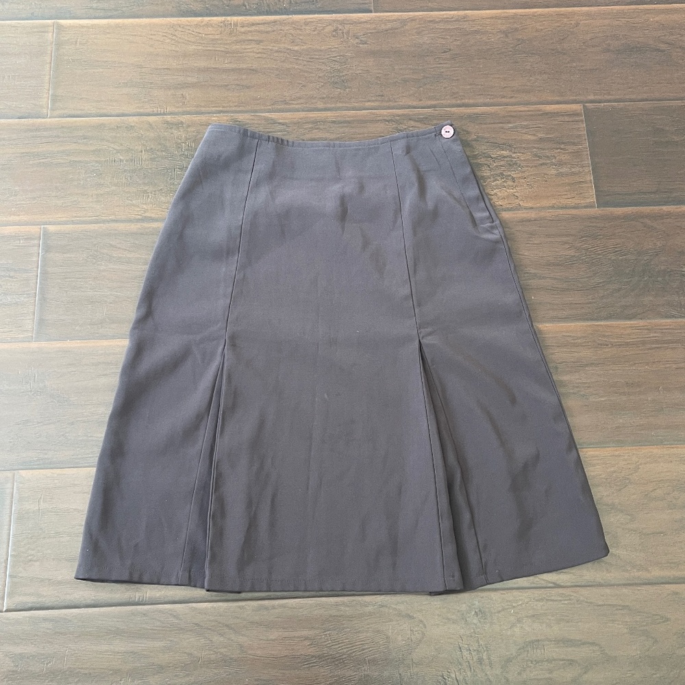 Westside Women Midi Pleated Brown Stretch Skirt Side Zip Sz 26/8